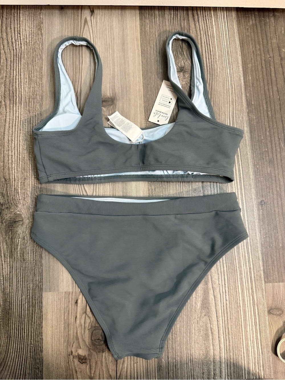 Cupshe Matching Ribbed Swim Set - Picture 2 of 2